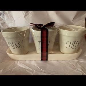 Rae Dunn Merry Joy Cheer Vase Set